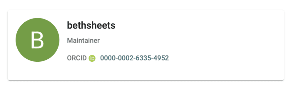 User profile with ORCID displayed